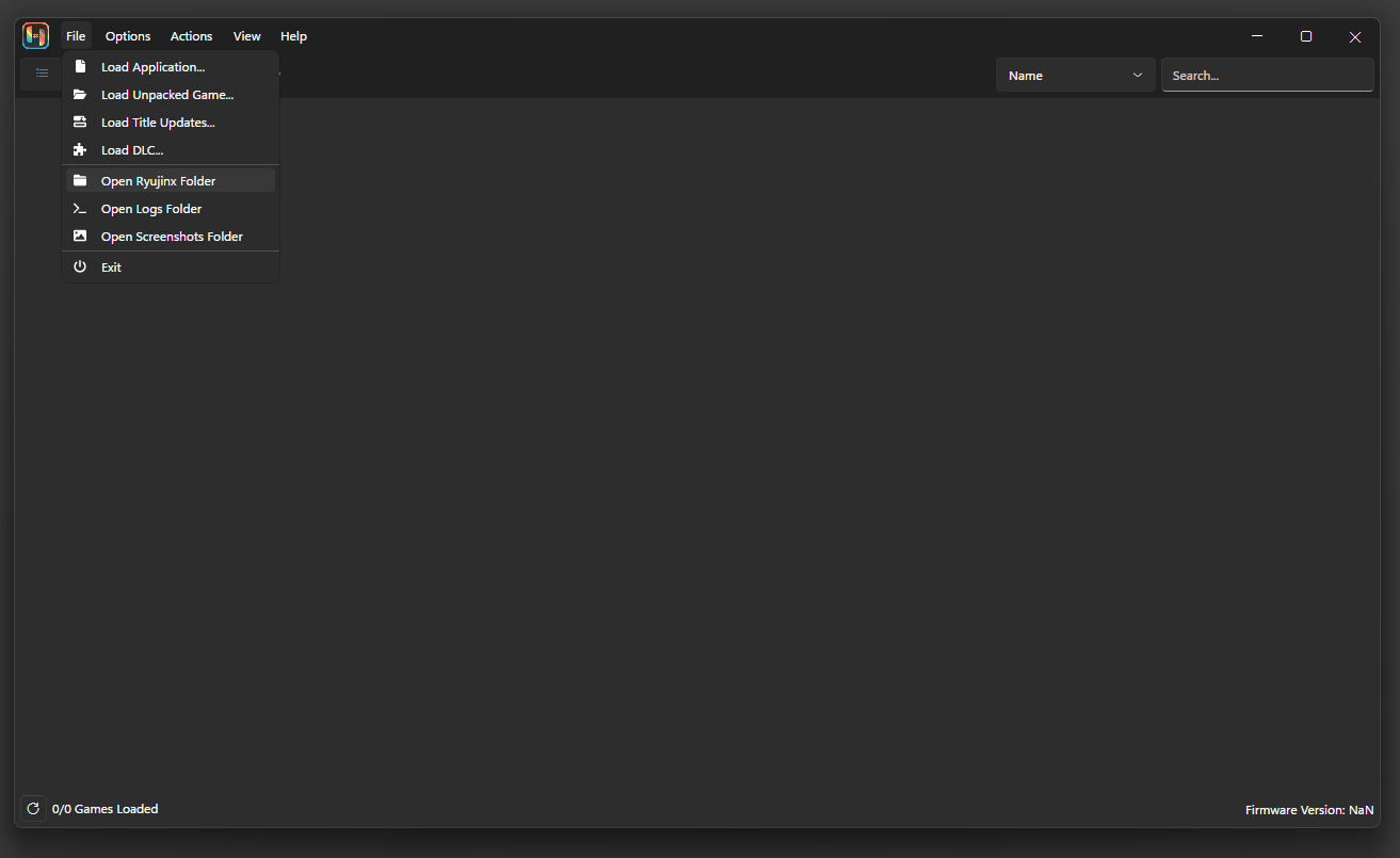 Open the Ryujinx Folder