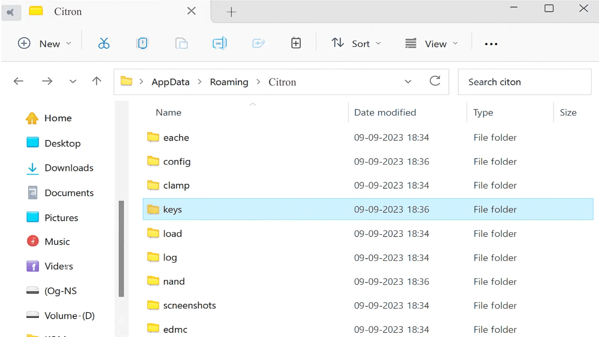 citron keys folder