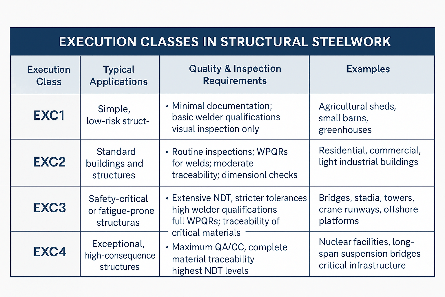 Execution Classes in Structural Steelwork