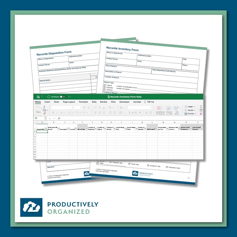 two forms and one spreadsheet displayed on a white background