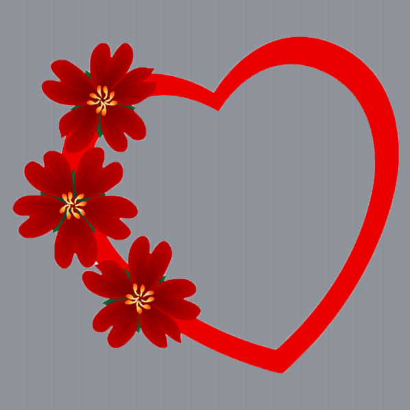 Red Flower Profile Frame For Valentines Day