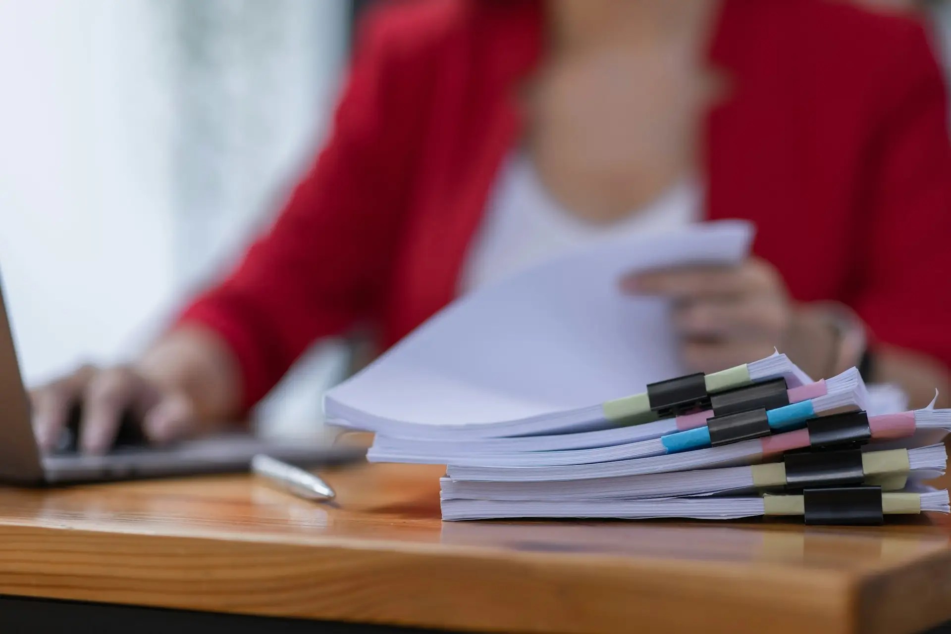 Business Documents, Auditor businesswoman checking searching document legal prepare paperwork