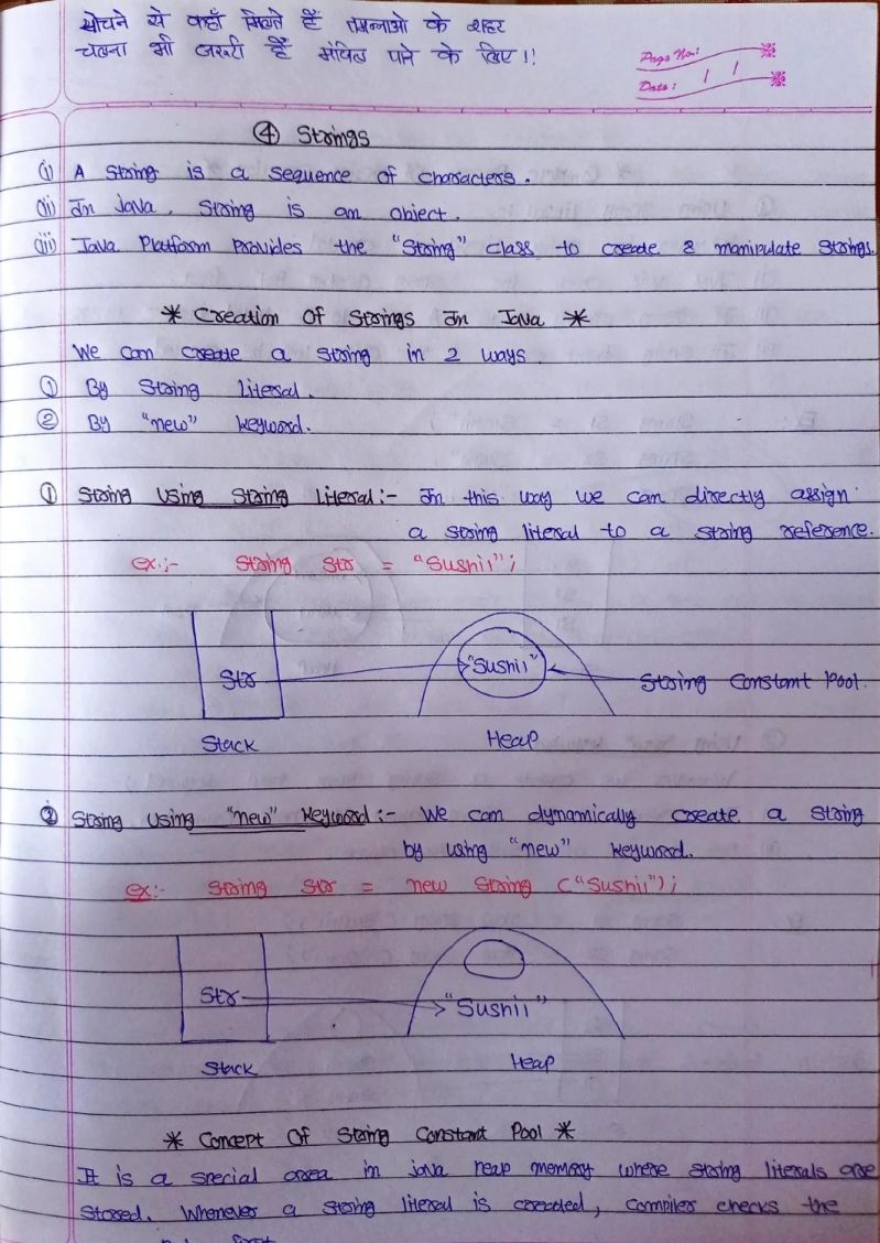 Java Strings Lecture Notes Java Strings A String Is A Special Class That Is Defined In The - Best Space Textures in Retina