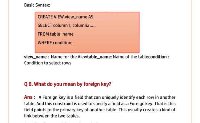 TOP 50 SQL Interview Question PDF – Connect 4 Programming
