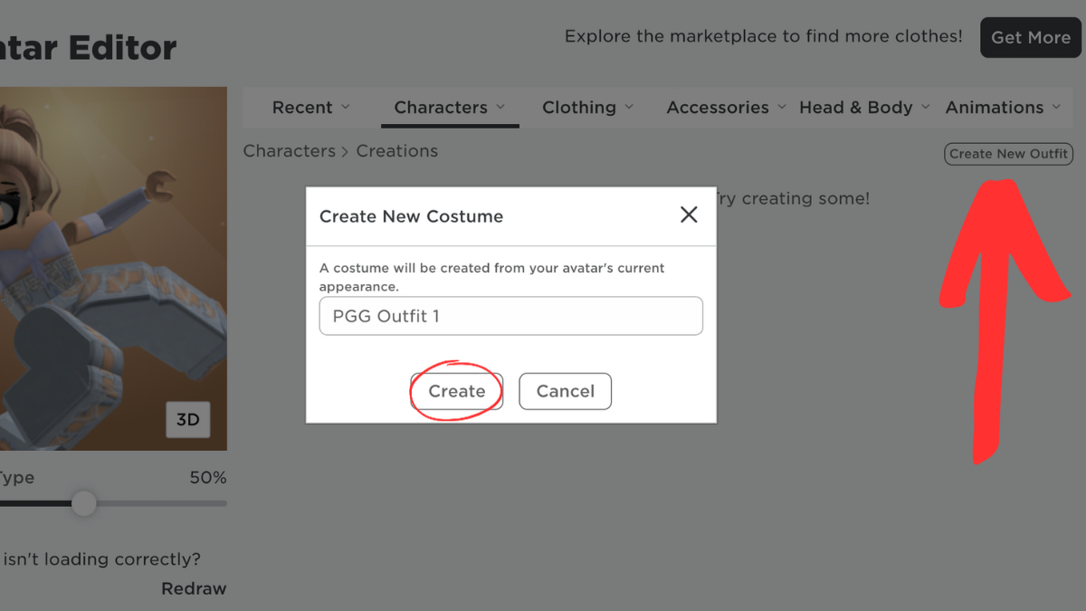 Can I Save Outfits On Roblox How To Make A Roblox Preset Outfit Roblox Avatar Editor Character Creation Menu Create Outfit 