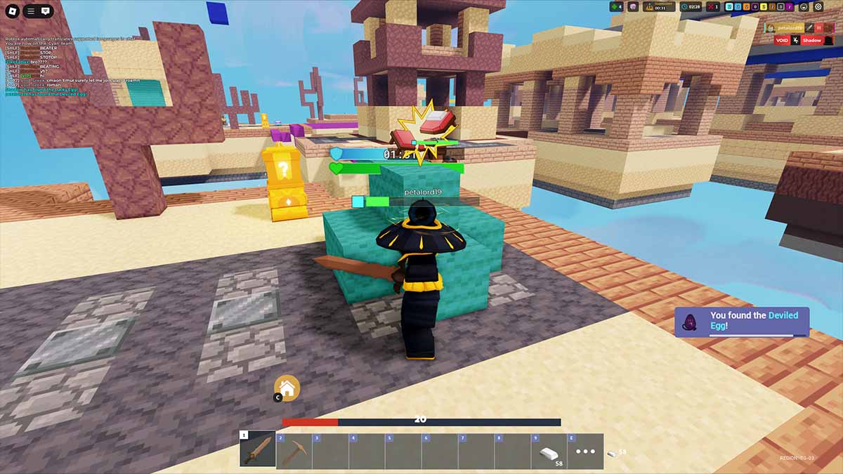 All 18 Easter Eggs In Roblox Bedwars Pro Game Guides Roblox Bedwars Deviled Egg 