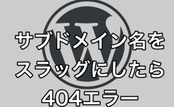 【WordPress】サブドメイン名をスラッグにしたら404エラー