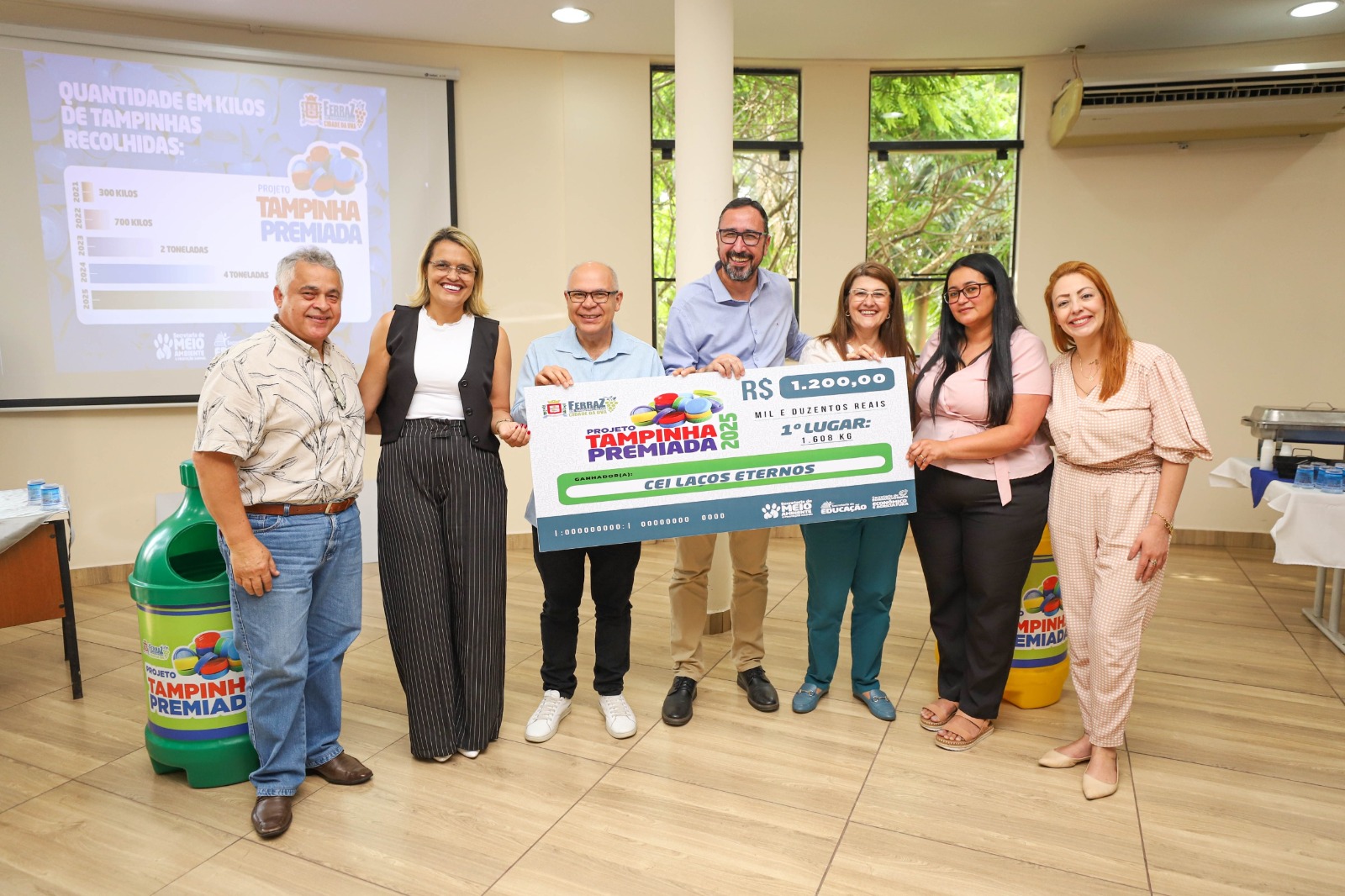 Ferraz realiza o encerramento do projeto Tampinha Premiada 2025 com mais de 7 toneladas arrecadadas