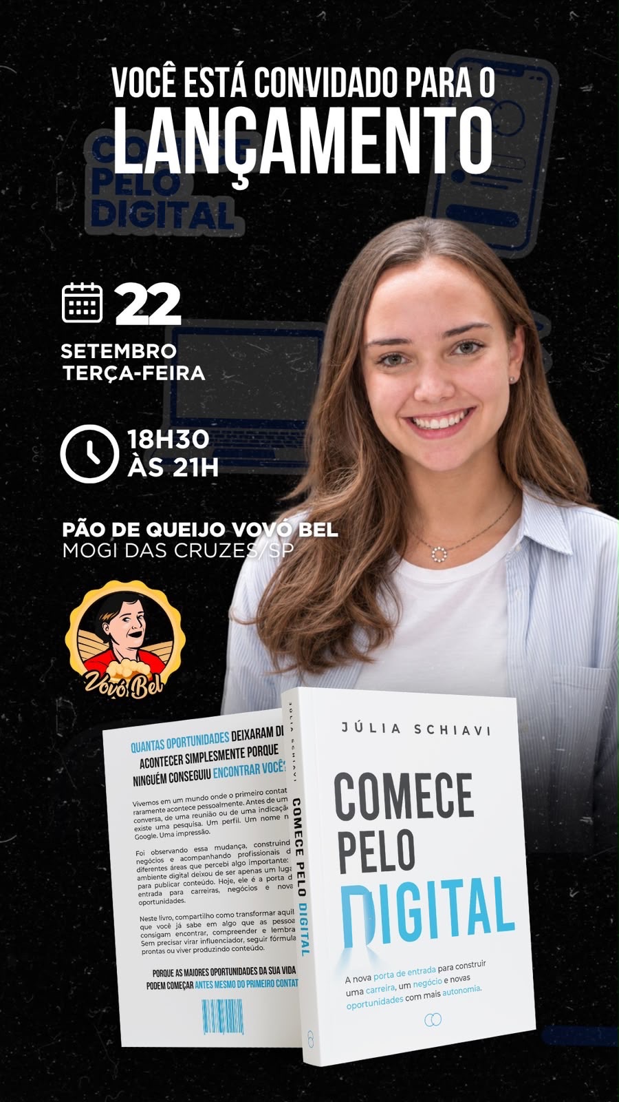 Aos 20 anos, mogiana Júlia Schiavi lança primeiro livro sobre tecnologia e oportunidades no ambiente digital