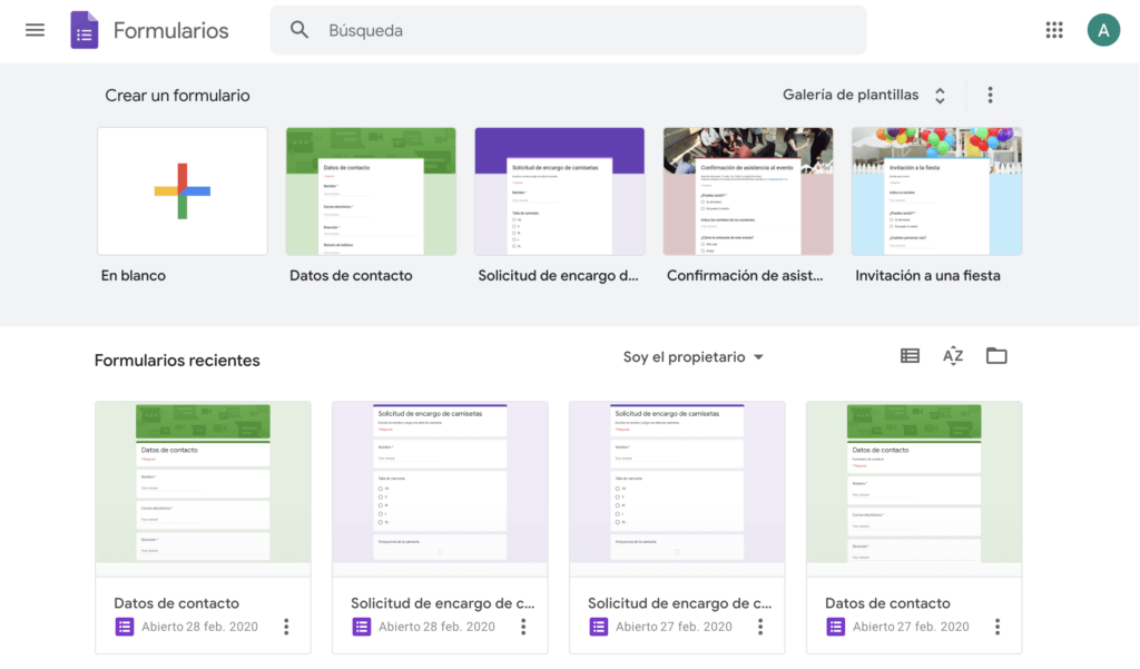 Formularios de Google Formularios de Google