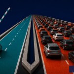 Cuándo comprar en programmatic direct y cuándo entrar al open auction Bifurcación entre programmatic direct y open auction, una ruta reservada con barrera y una autopista abierta congestionada