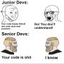 Junior Devs Vs Senior Devs – ProgrammerHumor.io