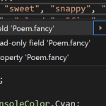 screenshot of Visual Studio suggestion for an error