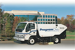 Program one parking lot sweeper truck