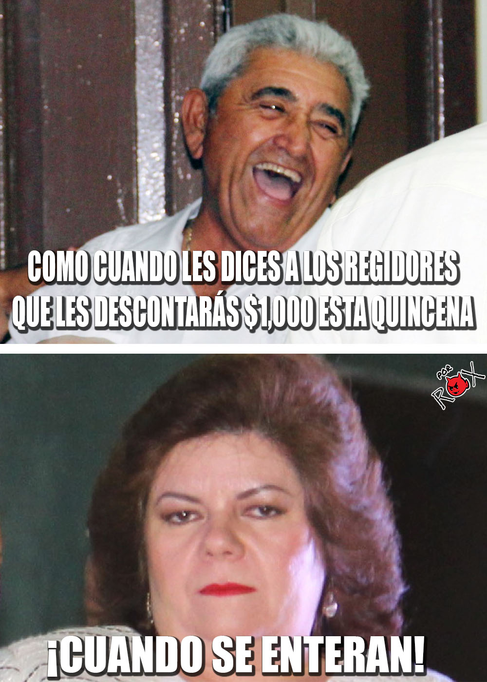 MEME: El descontón de Cortés a los trabajadores municipales - ProgresoHoy, image size:857x1200