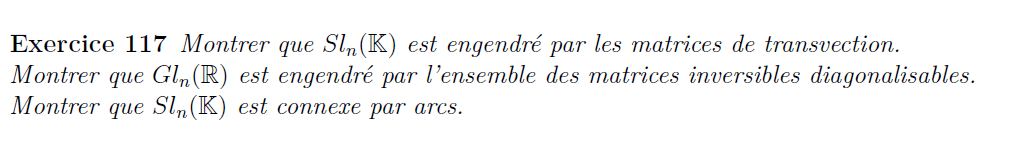 Groupe spécial linéaire engendré par