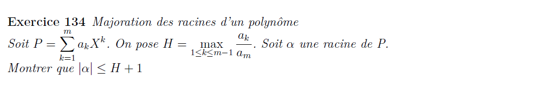 Majoration des racines d'un polynôme