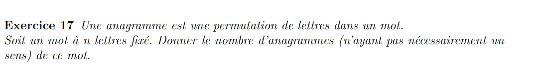 Anagramme exercice