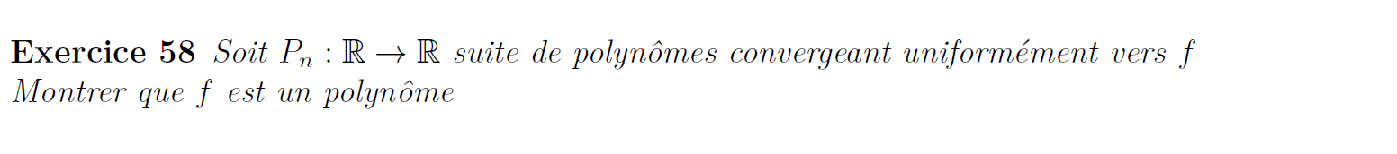 La limite d'un polynome est un polynome