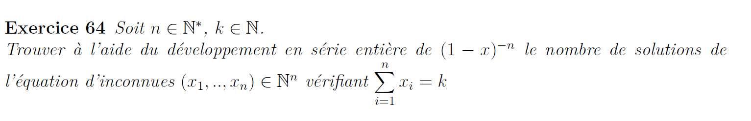 Séries entières et dénombrement