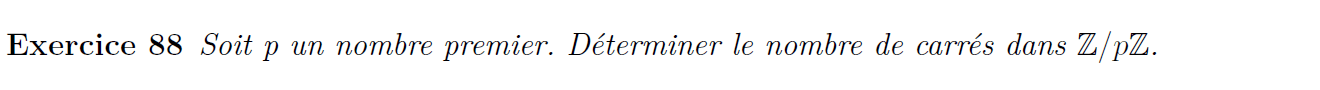 Nombre de carrés dans Z/pZ
