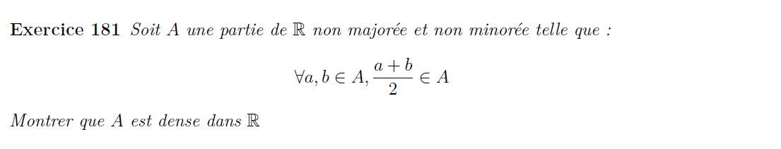 Densité de partie dans R
