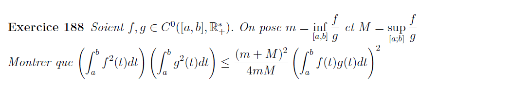 Inégalité d'intégrale