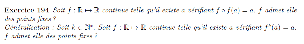Existence de point fixe si composition