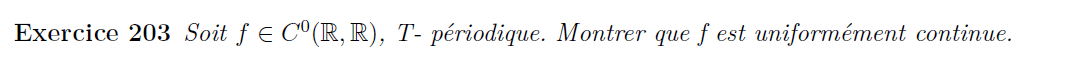 Fonction continue périodique est uniformément continue
