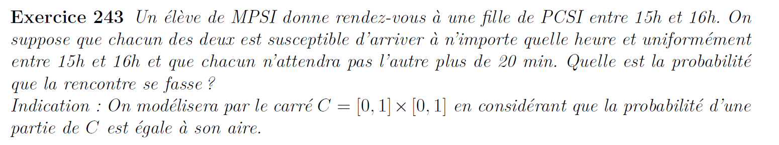 Probabilité de se croiser