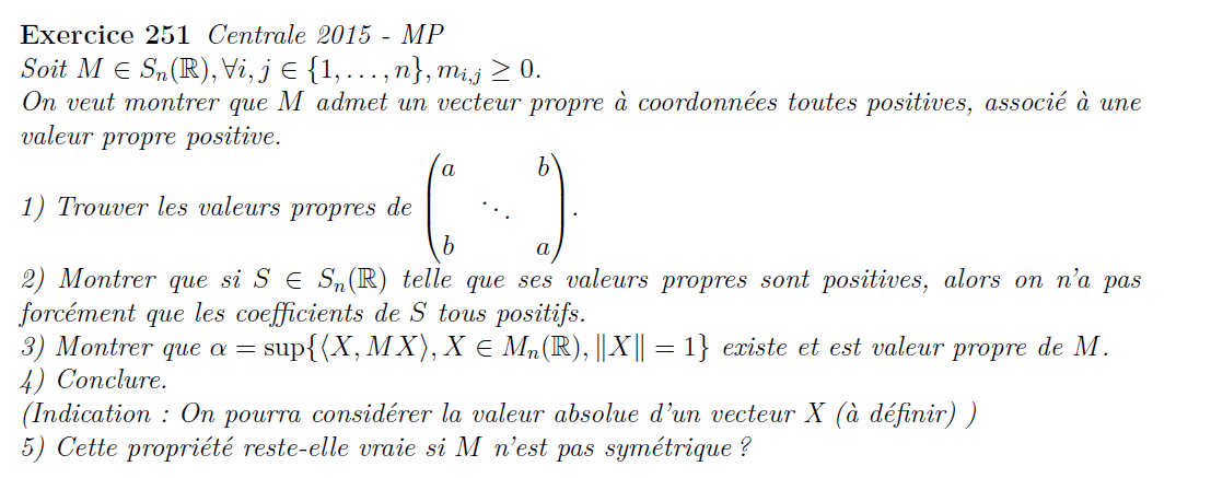 Matrice symétrique dont les coefficients sont positifs