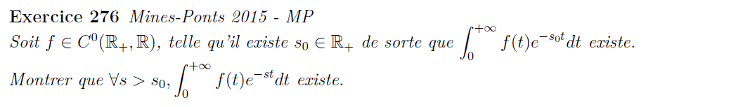 Exercice intégrale Mines-Ponts