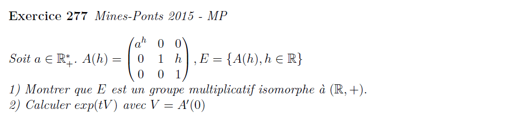 Exponentielle de matrice