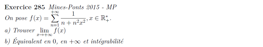 Séries de fonction mines