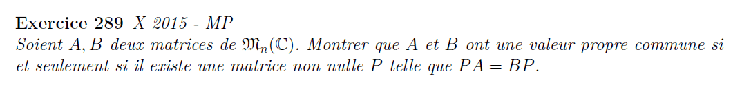 Valeur propre commune