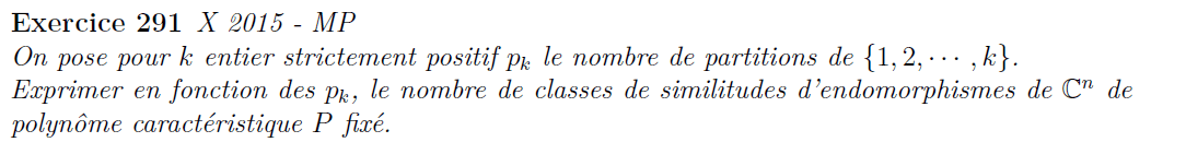 Partitions et endomorphisme
