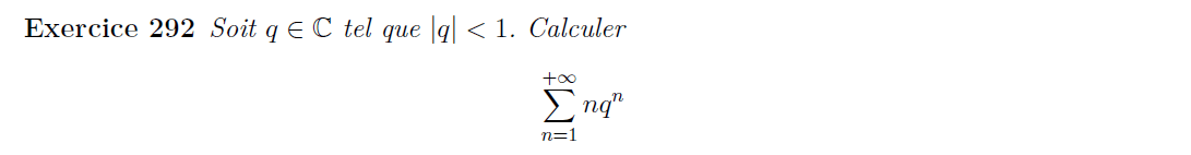 Série géométrique dérivée