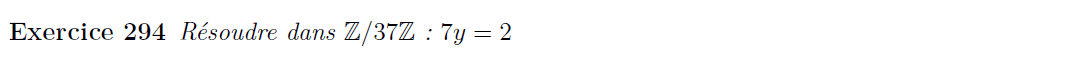 Equation dans Z/37Z