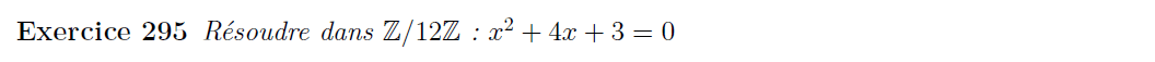 Equation dans Z/12Z