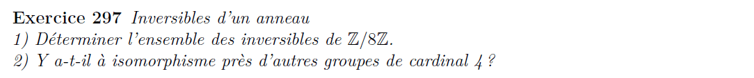 Inversibles d'un anneau