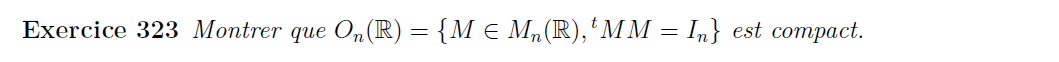 Compacité de On