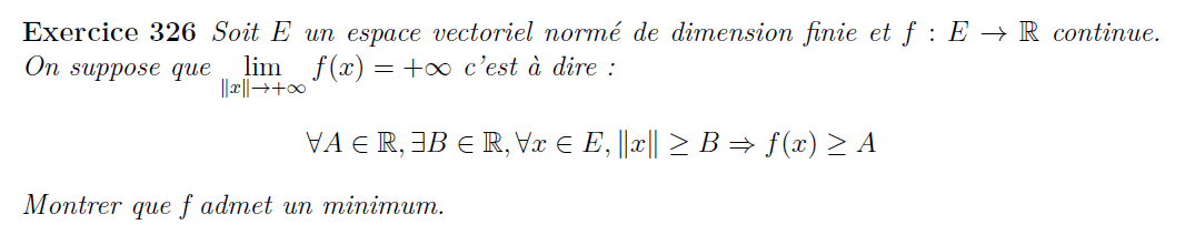 Existence d'un minimum norme infinie