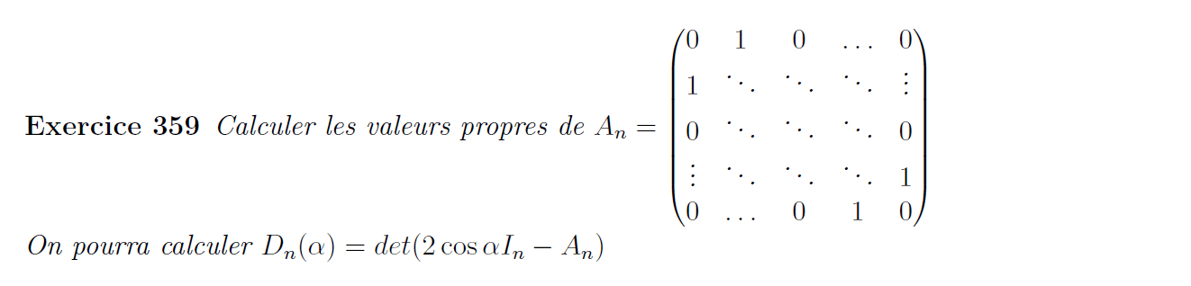 Calcul de valeurs propres