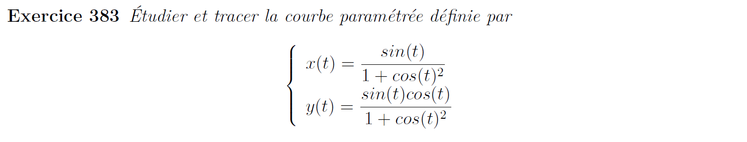 Courbe paramétrée