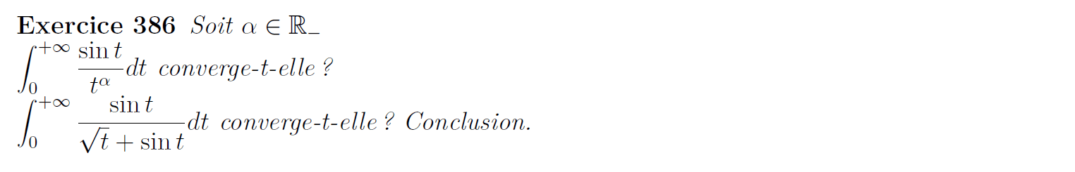 Intégrale sur R+