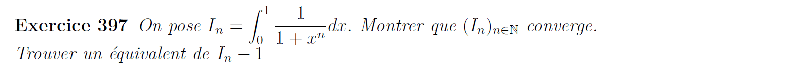 Equivalent d'intégrale