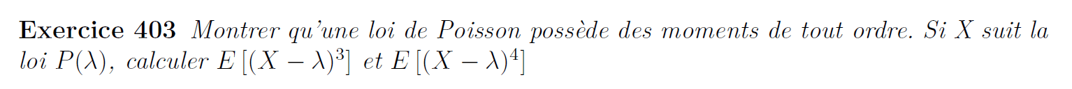 Moments d'ordre 3 et 4 exercice