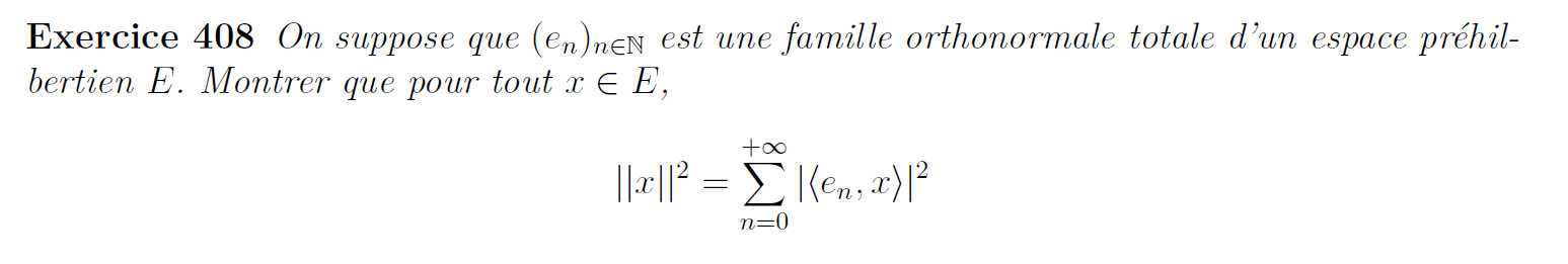 Egalité de Parseval