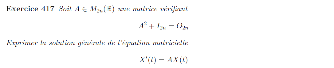 Equation différentielle de matrice