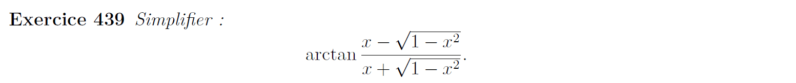 Arctan à simplifier
